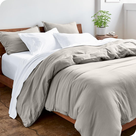 Sandwashed Duvet Cover Twin Size/Twin XL Size - Premium 1800 Collection Duvet Set - Cooling Duvet Cover - Super Soft Duvet Covers (Twin/Twin XL, Sandwashed Fog)